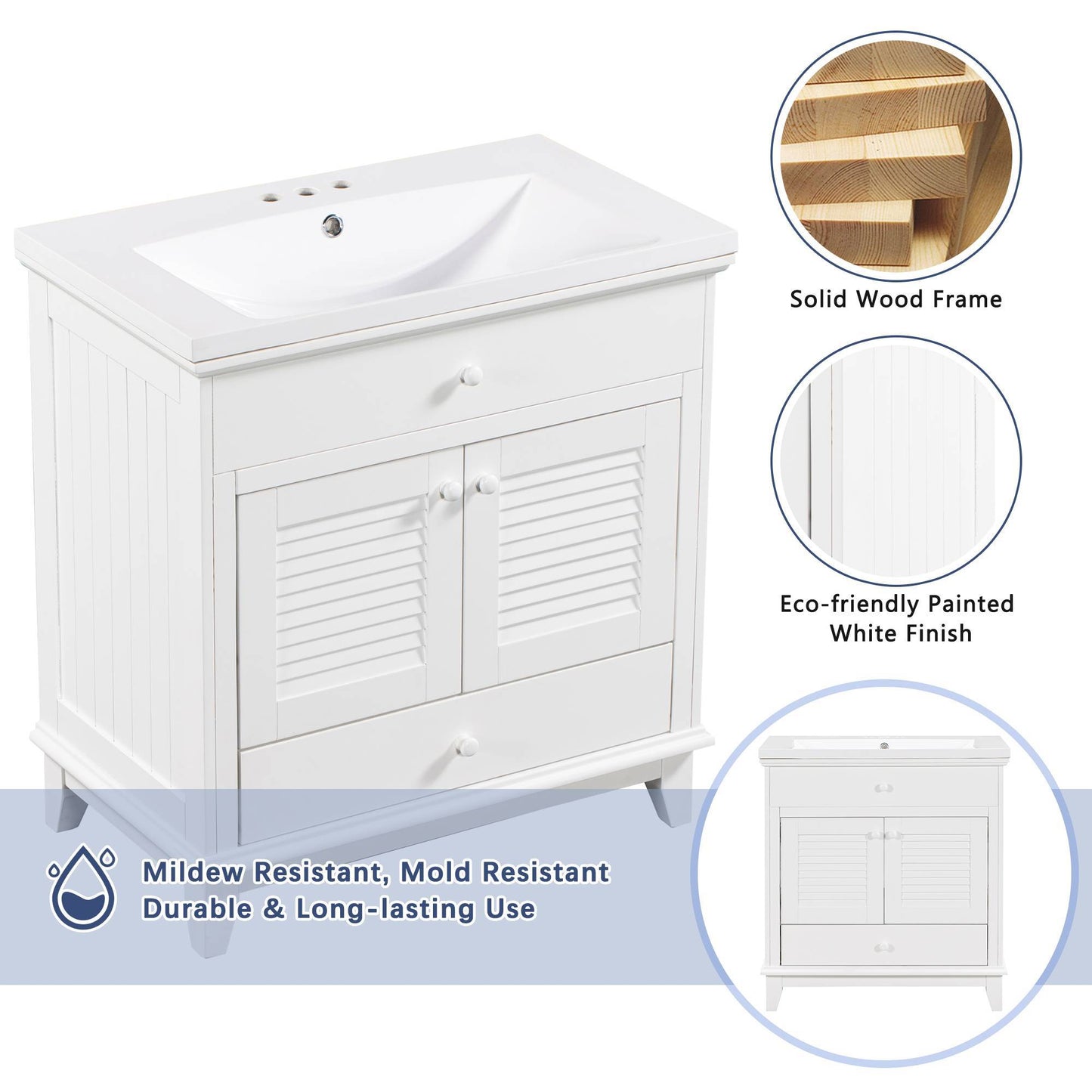 Bathroom Vanity Base,Bathroom Cabinet With Two Doors And One Drawer